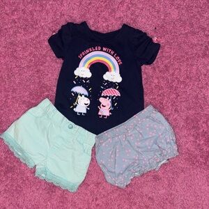 Cute Baby Outfit Set with Rainbow Print